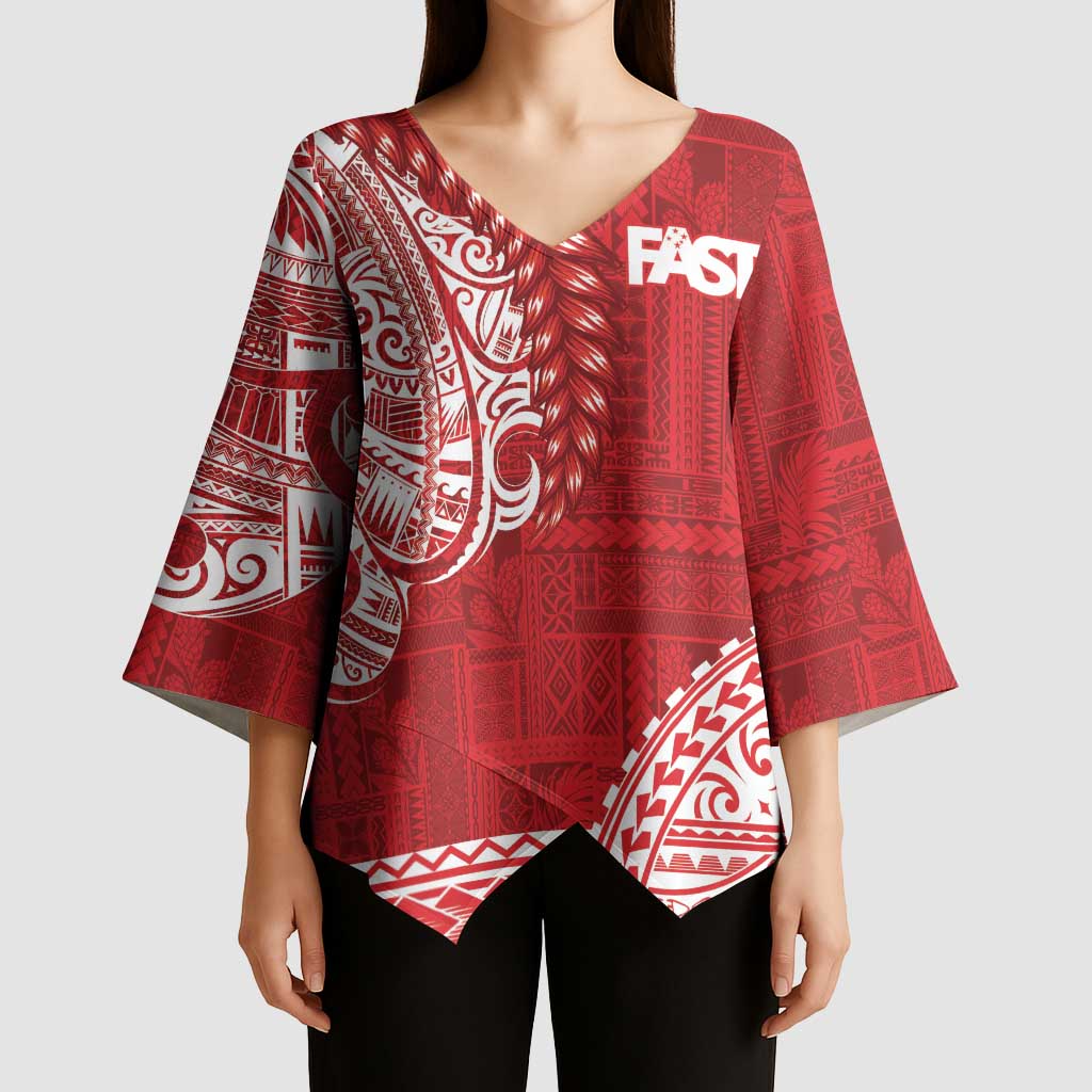 Samoa FAST Kimono Sleeve Blouse Samoan Motif Patterns - Polynesian Pride