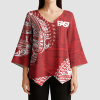 Samoa FAST Kimono Sleeve Blouse Samoan Motif Patterns - Polynesian Pride