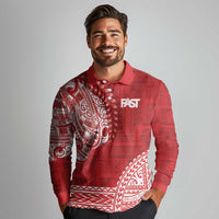 Samoa FAST Long Sleeve Polo Shirt Samoan Motif Patterns - Polynesian Pride