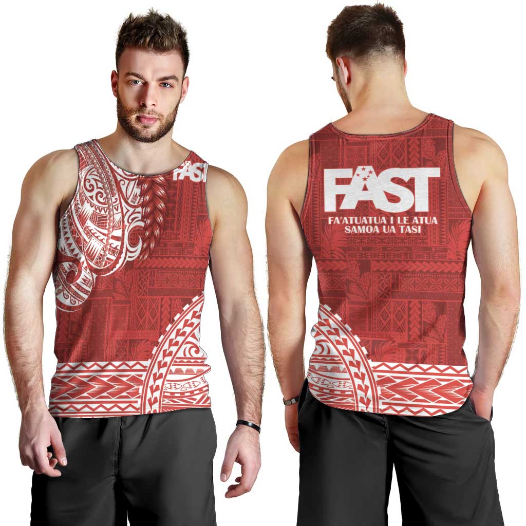 Samoa FAST Men Tank Top Samoan Motif Patterns - Polynesian Pride