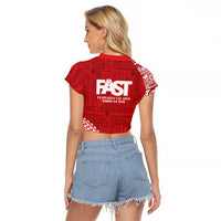 Samoa FAST Raglan Cropped T Shirt Samoan Motif Patterns - Polynesian Pride