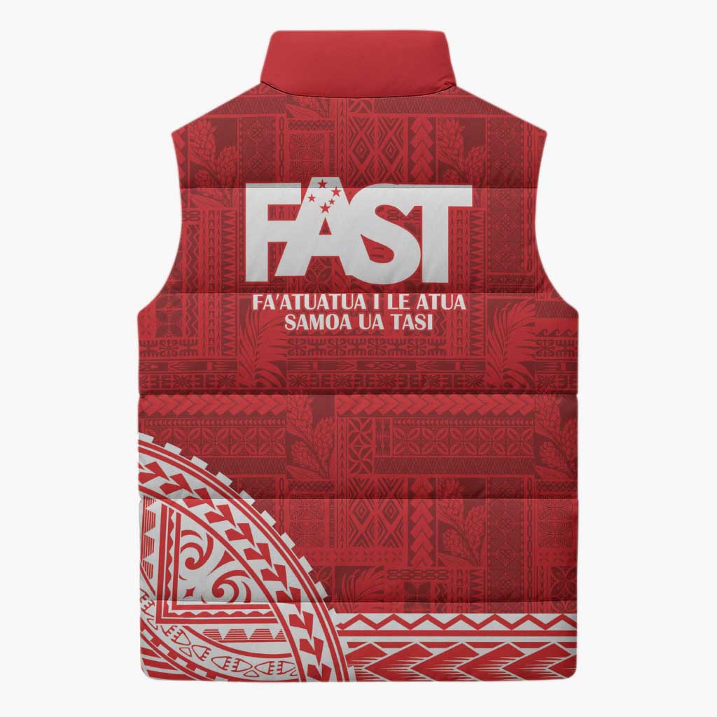 Samoa FAST Sleeveless Puffer Jacket Samoan Motif Patterns - Polynesian Pride