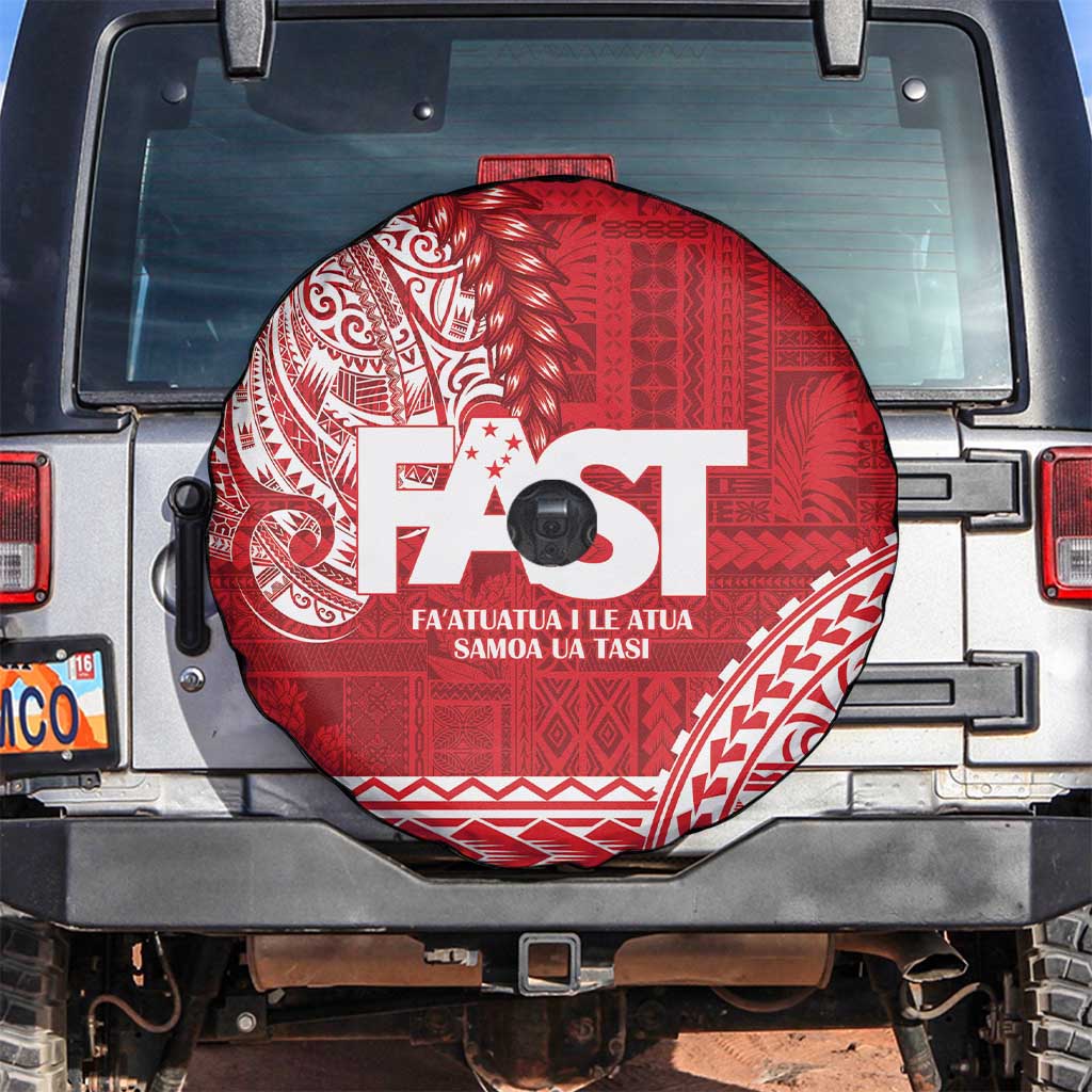 Samoa FAST Spare Tire Cover Samoan Motif Patterns LT9 Red - Polynesian Pride