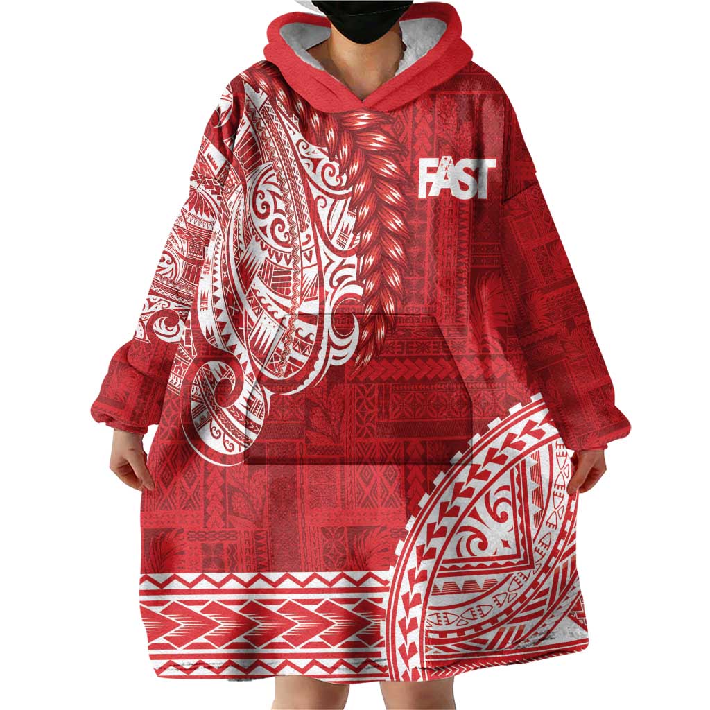 Samoa FAST Wearable Blanket Hoodie Samoan Motif Patterns - Polynesian Pride