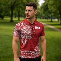 Samoa FAST Zipper Polo Shirt Samoan Motif Patterns - Polynesian Pride