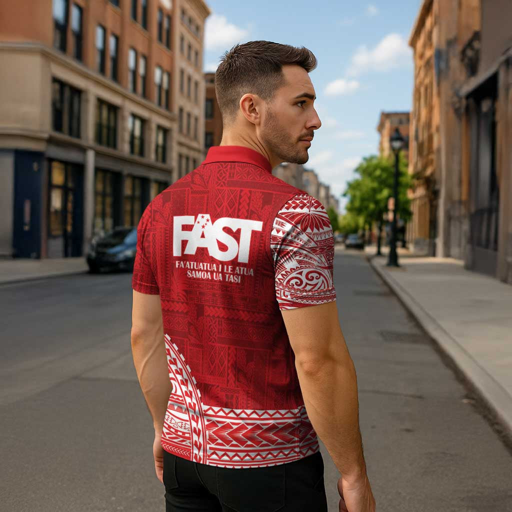 Samoa FAST Zipper Polo Shirt Samoan Motif Patterns - Polynesian Pride
