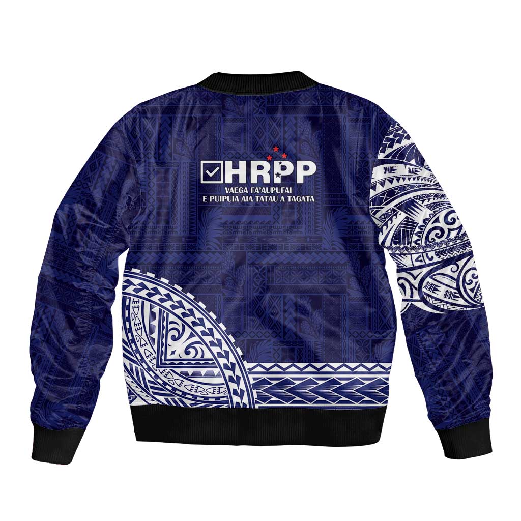 Samoa HRPP Bomber Jacket Samoan Motif Patterns - Polynesian Pride
