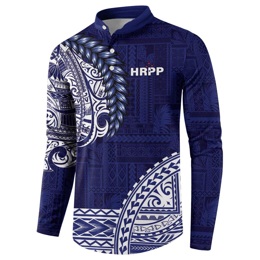 Samoa HRPP Button Sweatshirt Samoan Motif Patterns - Polynesian Pride