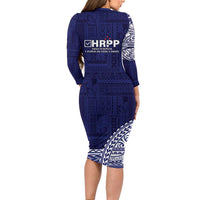 Samoa HRPP Family Matching Long Sleeve Bodycon Dress and Hawaiian Shirt Samoan Motif Patterns - Polynesian Pride