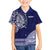 Samoa HRPP Family Matching Off The Shoulder Long Sleeve Dress and Hawaiian Shirt Samoan Motif Patterns - Polynesian Pride