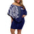 Samoa HRPP Off Shoulder Short Dress Samoan Motif Patterns - Polynesian Pride