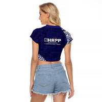 Samoa HRPP Raglan Cropped T Shirt Samoan Motif Patterns - Polynesian Pride