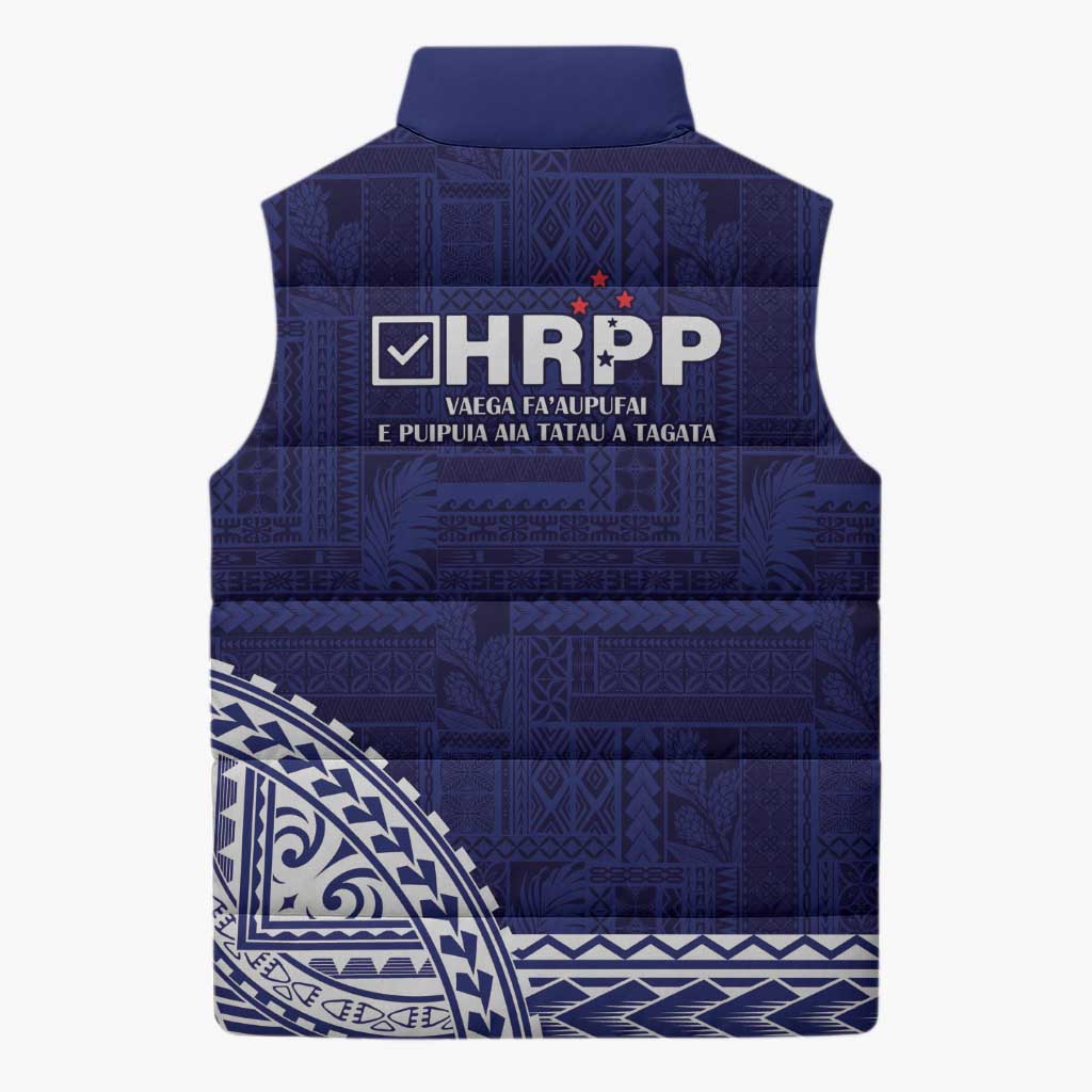 Samoa HRPP Sleeveless Puffer Jacket Samoan Motif Patterns - Polynesian Pride