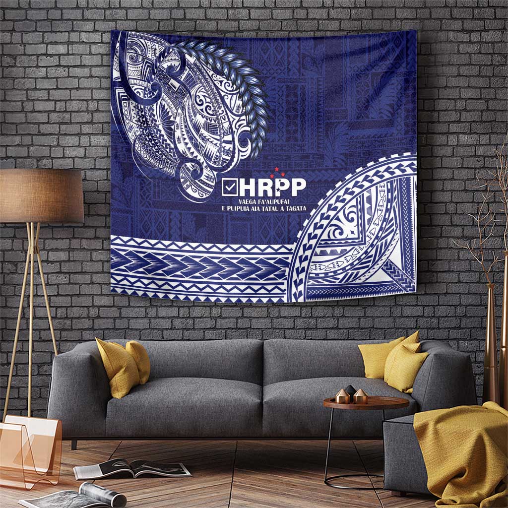 Samoa HRPP Tapestry Samoan Motif Patterns LT9 Blue - Polynesian Pride