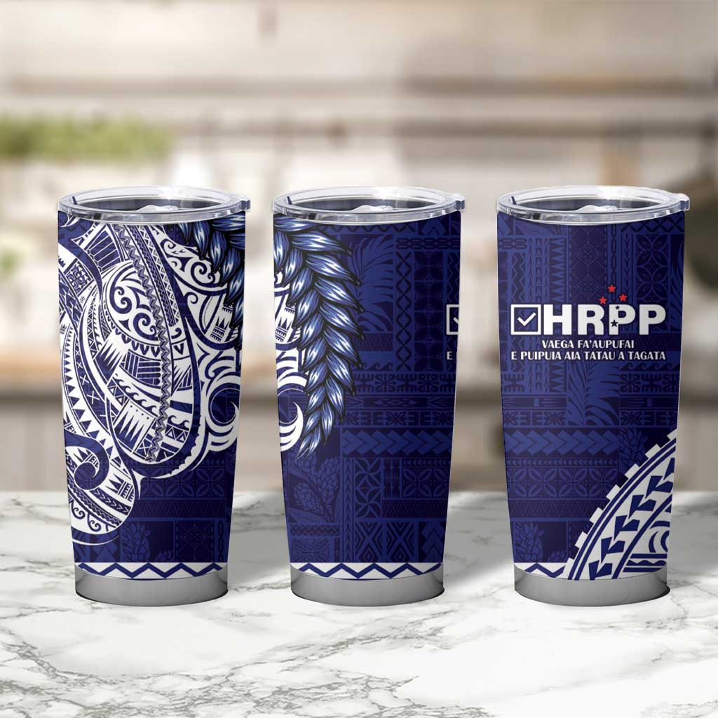 Samoa HRPP Tumbler Cup Samoan Motif Patterns - Polynesian Pride