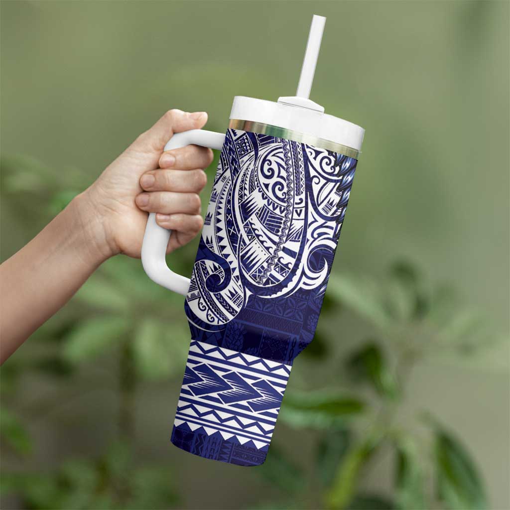 Samoa HRPP Tumbler With Handle Samoan Motif Patterns - Polynesian Pride