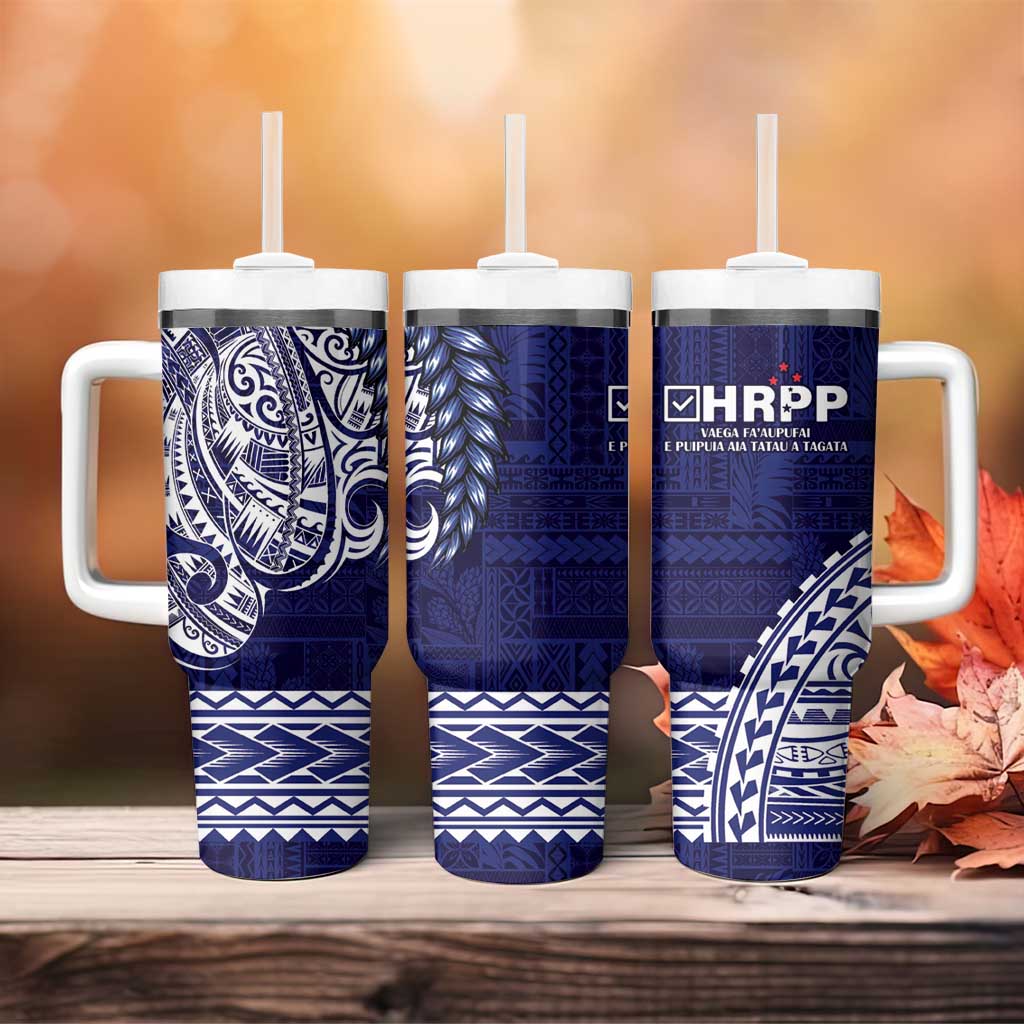 Samoa HRPP Tumbler With Handle Samoan Motif Patterns - Polynesian Pride
