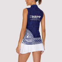 Samoa HRPP Women Sleeveless Polo Shirt Samoan Motif Patterns - Polynesian Pride
