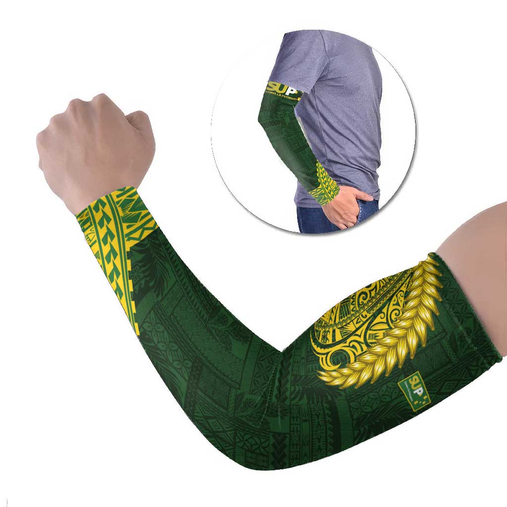 Samoa SUP Arm Sleeves Samoan Motif Patterns LT9 Set of 2 Green - Polynesian Pride