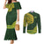 Samoa SUP Couples Matching Mermaid Dress and Long Sleeve Button Shirt Samoan Motif Patterns - Polynesian Pride