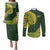 Samoa SUP Couples Matching Puletasi and Long Sleeve Button Shirt Samoan Motif Patterns - Polynesian Pride