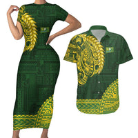 Samoa SUP Couples Matching Short Sleeve Bodycon Dress and Hawaiian Shirt Samoan Motif Patterns - Polynesian Pride