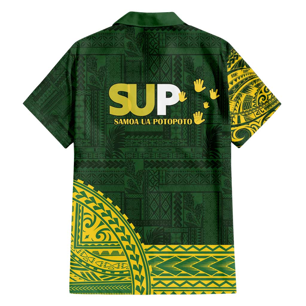 Samoa SUP Family Matching Off Shoulder Maxi Dress and Hawaiian Shirt Samoan Motif Patterns - Polynesian Pride