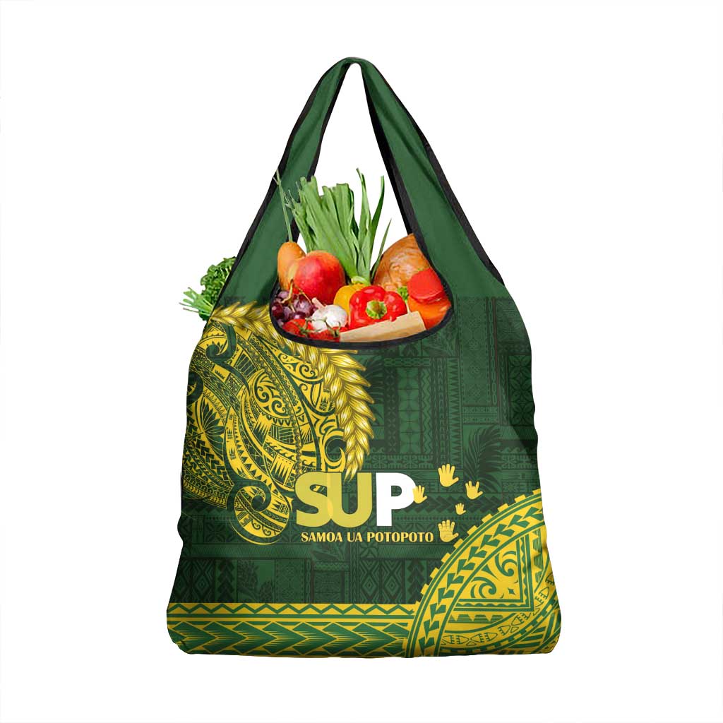 Samoa SUP Grocery Bag Samoan Motif Patterns LT9 1-pack One Size Green - Polynesian Pride