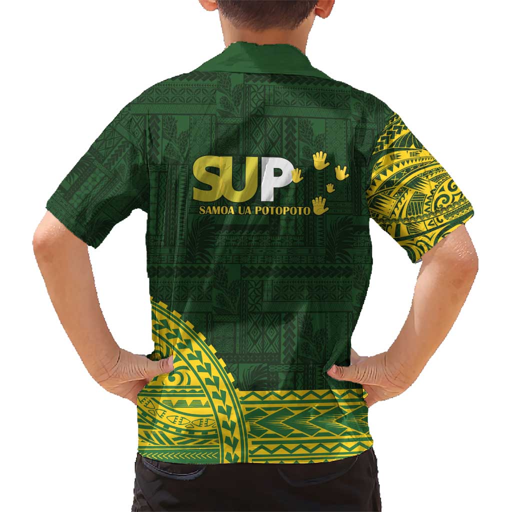 Samoa SUP Kid Hawaiian Shirt Samoan Motif Patterns - Polynesian Pride