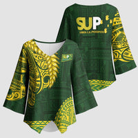 Samoa SUP Kimono Sleeve Blouse Samoan Motif Patterns - Polynesian Pride