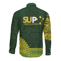 Samoa SUP Long Sleeve Button Shirt Samoan Motif Patterns - Polynesian Pride