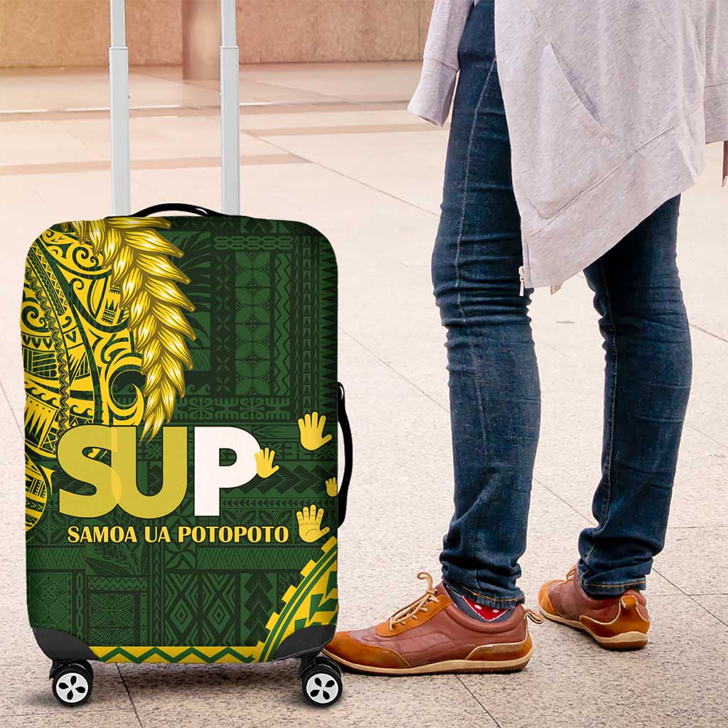 Samoa SUP Luggage Cover Samoan Motif Patterns LT9 Green - Polynesian Pride