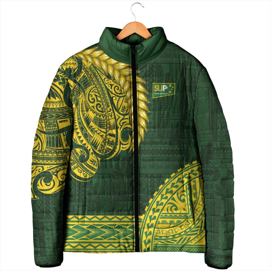 Samoa SUP Padded Jacket Samoan Motif Patterns - Polynesian Pride