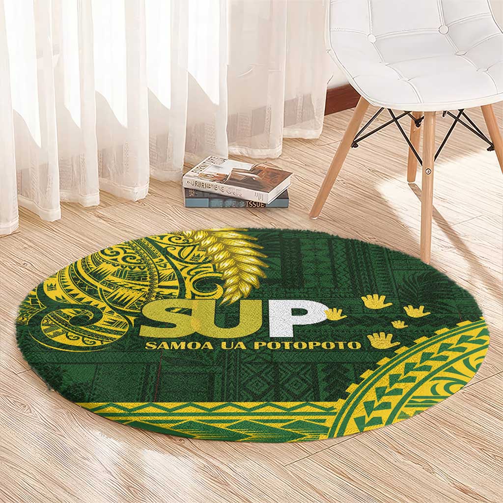 Samoa SUP Round Carpet Samoan Motif Patterns - Polynesian Pride