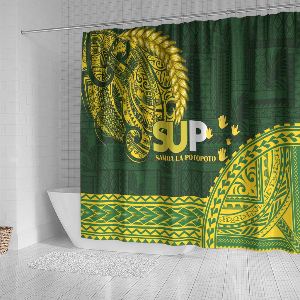 Samoa SUP Shower Curtain Samoan Motif Patterns - Polynesian Pride