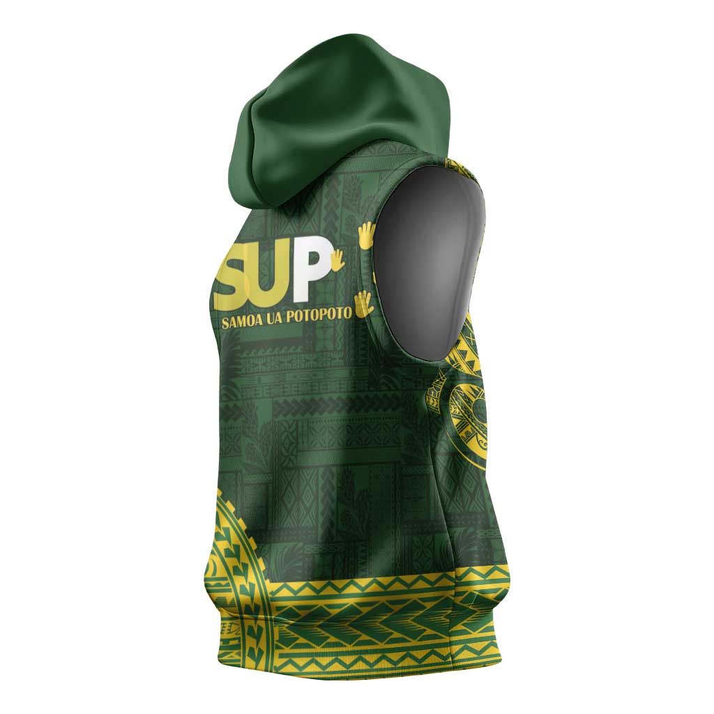 Samoa SUP Sleeveless Hoodie Samoan Motif Patterns - Polynesian Pride