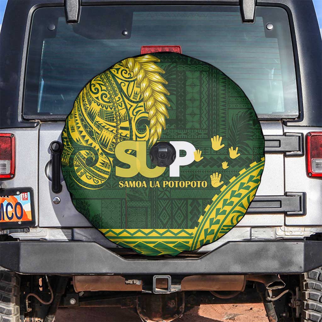 Samoa SUP Spare Tire Cover Samoan Motif Patterns LT9 Green - Polynesian Pride