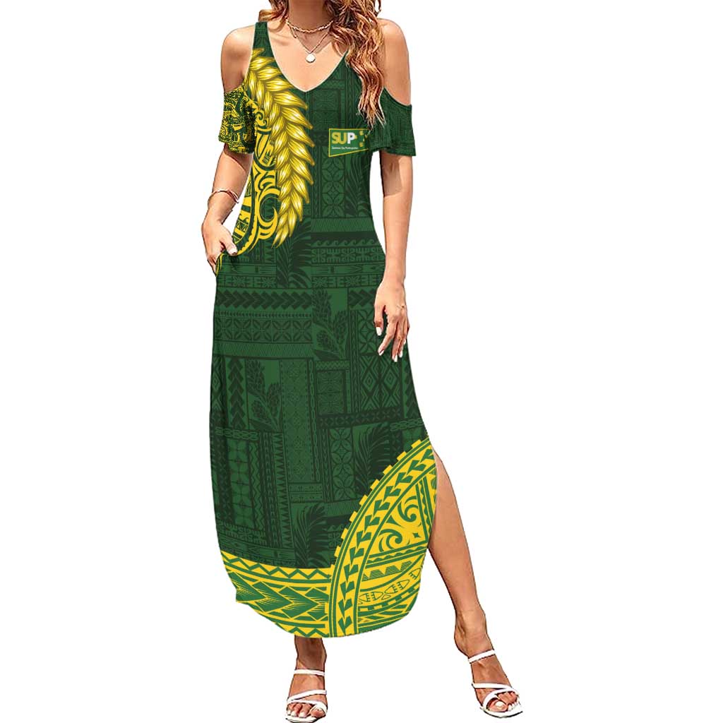 Samoa SUP Summer Maxi Dress Samoan Motif Patterns - Polynesian Pride