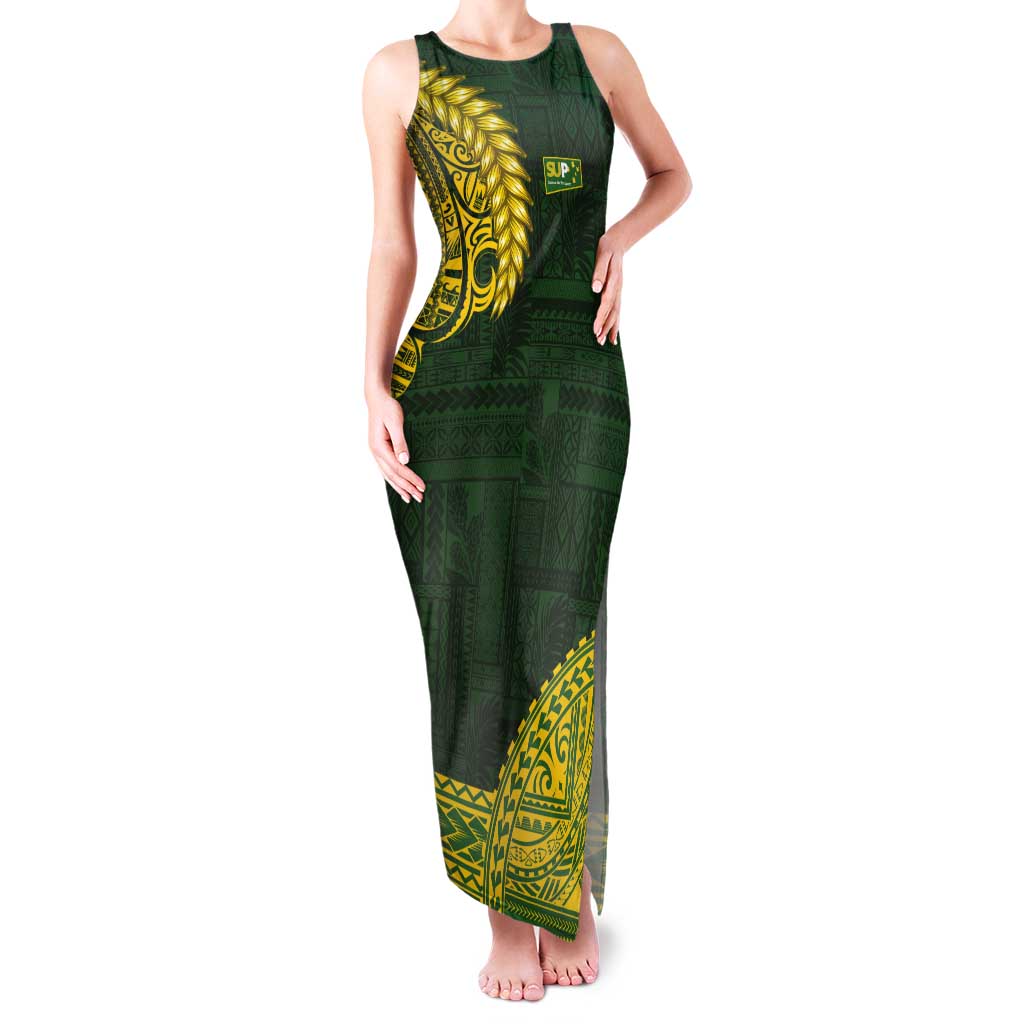 Samoa SUP Tank Maxi Dress Samoan Motif Patterns - Polynesian Pride