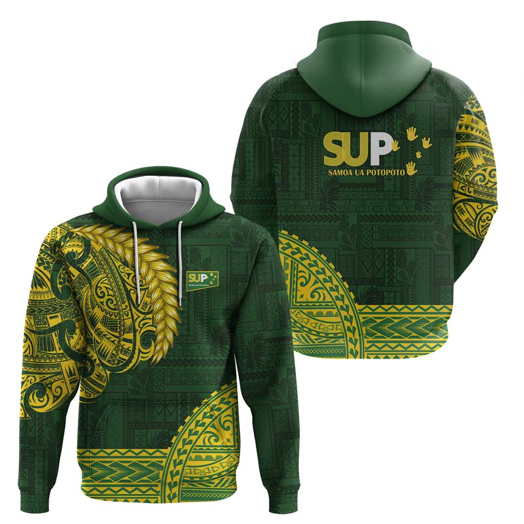Samoa SUP Zip Hoodie Samoan Motif Patterns - Polynesian Pride
