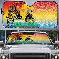 Personalised Torba PNG Day Auto Sun Shade Oro Tapa Pattern - Polynesian Pride