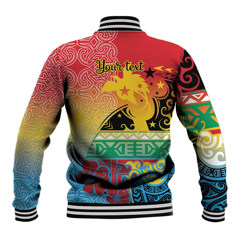 Personalised Torba PNG Day Baseball Jacket Oro Tapa Pattern - Polynesian Pride