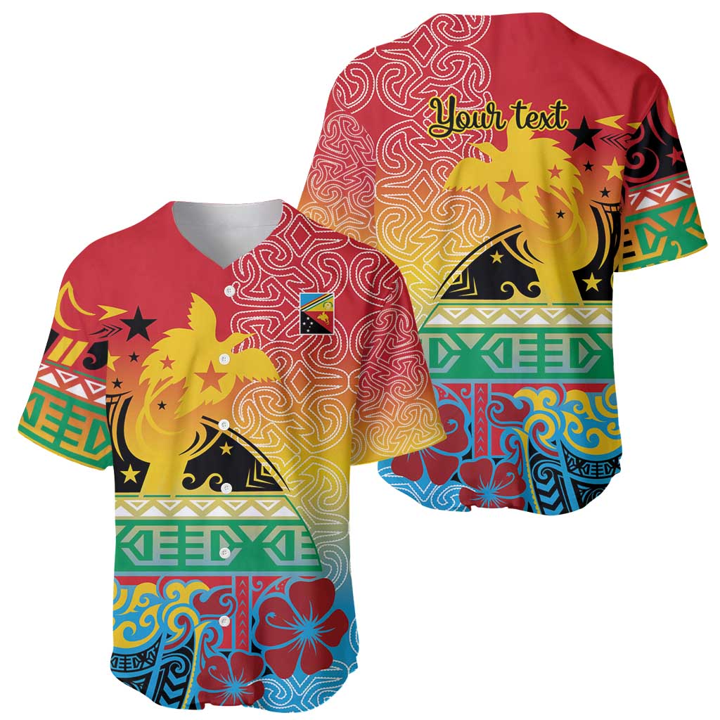 Personalised Torba PNG Day Baseball Jersey Oro Tapa Pattern - Polynesian Pride