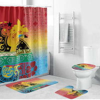 Personalised Torba PNG Day Bathroom Set Oro Tapa Pattern - Polynesian Pride
