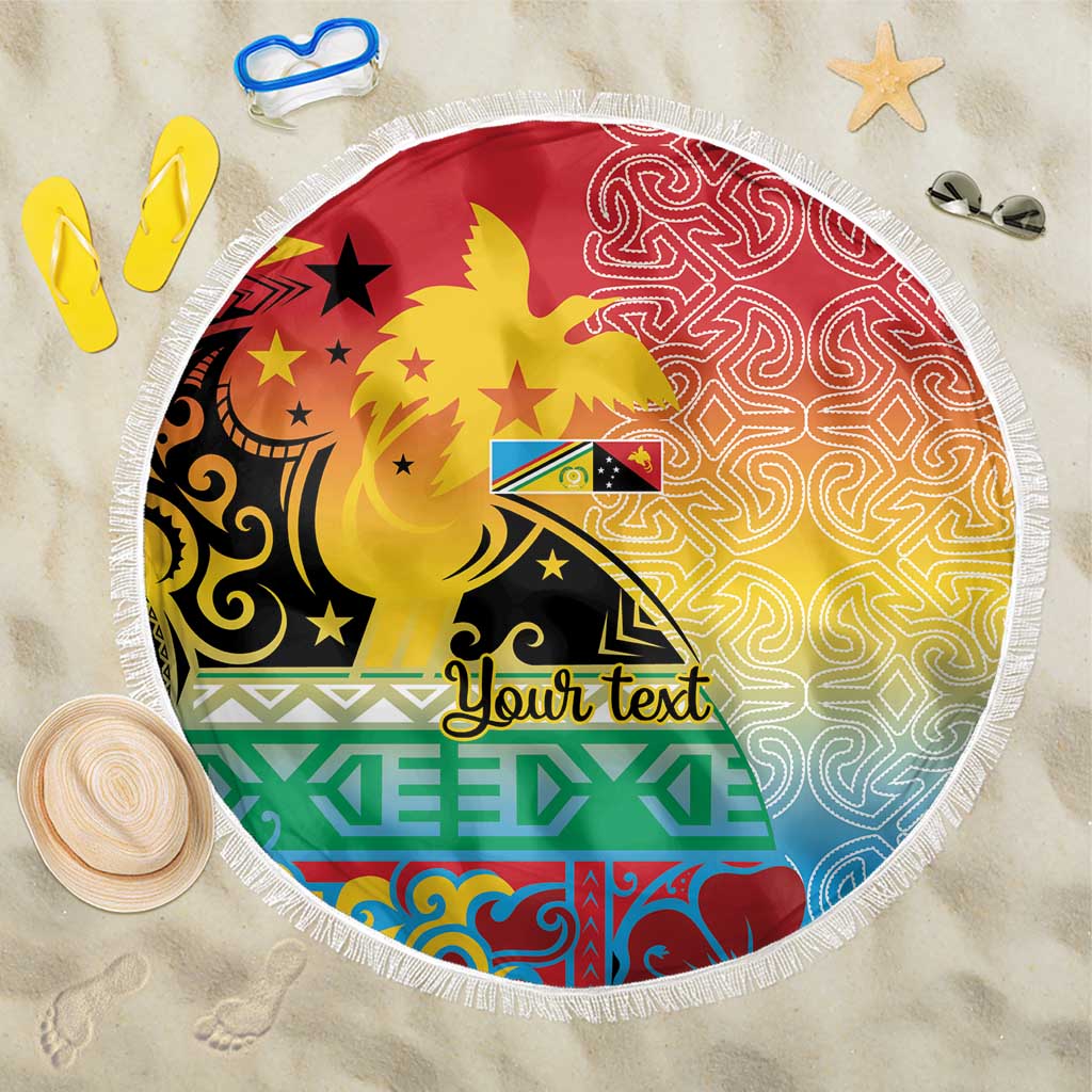 Personalised Torba PNG Day Beach Blanket Oro Tapa Pattern - Polynesian Pride