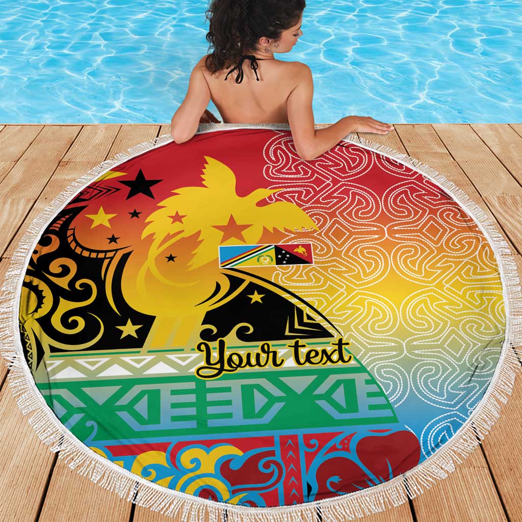 Personalised Torba PNG Day Beach Blanket Oro Tapa Pattern - Polynesian Pride