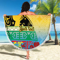 Personalised Torba PNG Day Beach Blanket Oro Tapa Pattern - Polynesian Pride