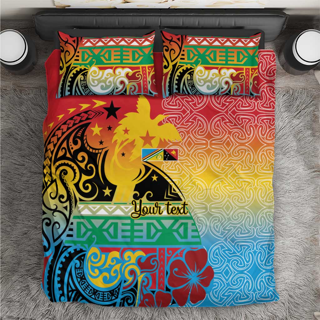 Personalised Torba PNG Day Bedding Set Oro Tapa Pattern - Polynesian Pride