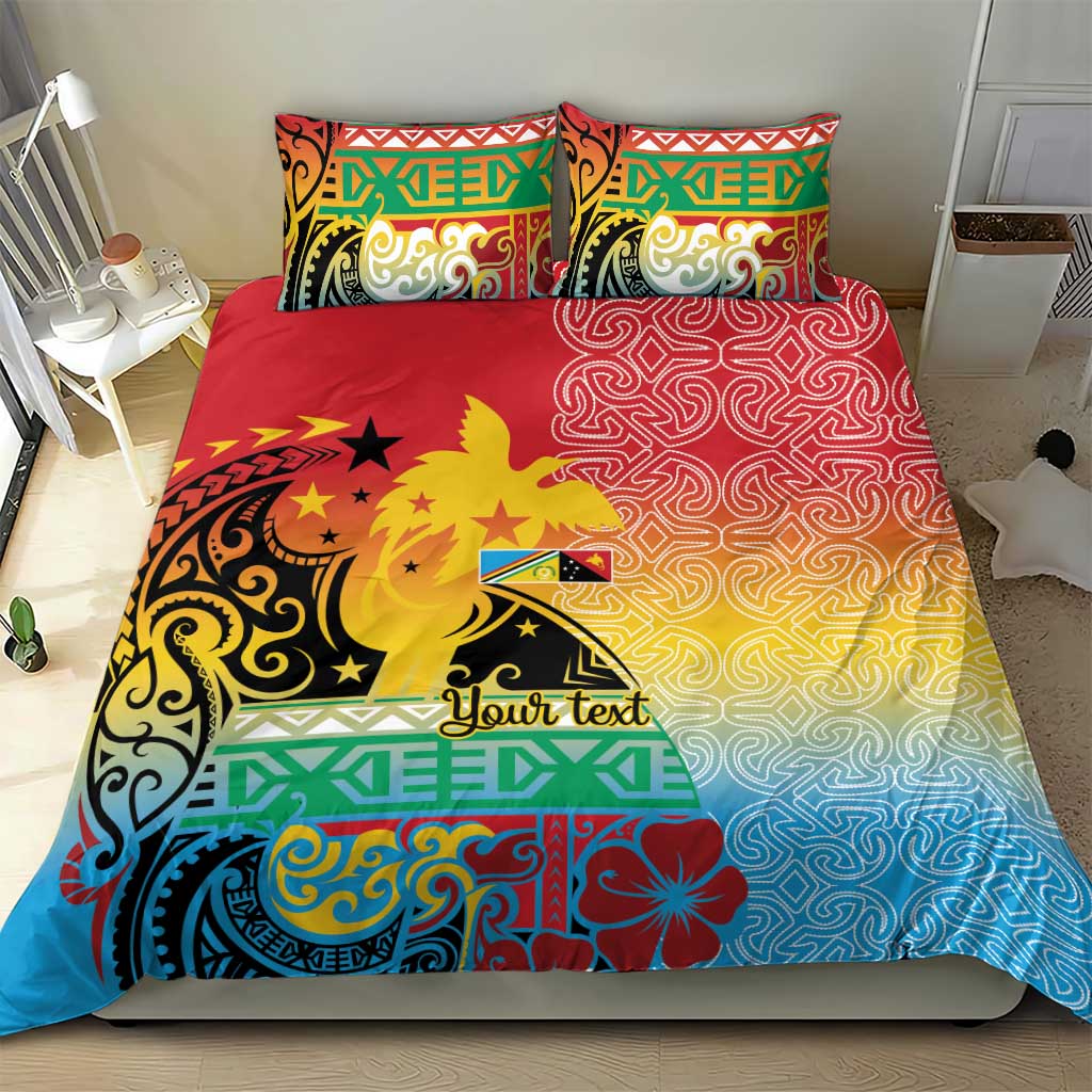 Personalised Torba PNG Day Bedding Set Oro Tapa Pattern - Polynesian Pride