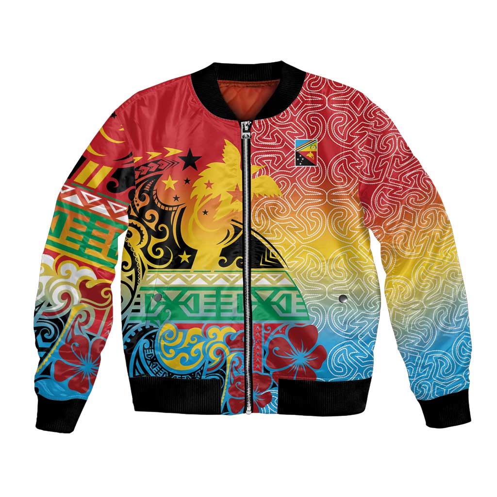 Personalised Torba PNG Day Bomber Jacket Oro Tapa Pattern - Polynesian Pride